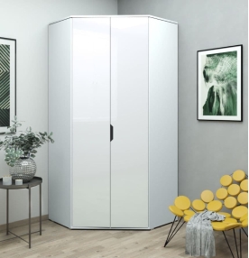 Cellini White High Gloss Corner Wardrobe