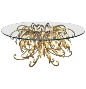 Gilt Metal Floral Coffee Table